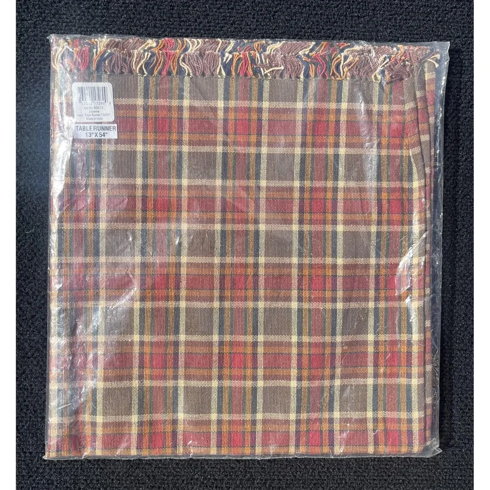 Park Designs Plaid Table Runner 13x54 & Valance 72x14 Set New in Package Country
